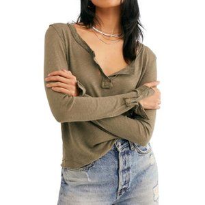 Free People We the Free Womens Long Sleeve Shirt